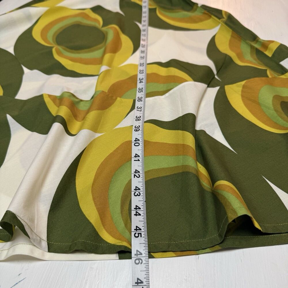 TOTEM Dress 4 Chartreuse Swirl 100% Cotton Fit N Flare VTG Inspired Summer Night - Picture 12 of 13